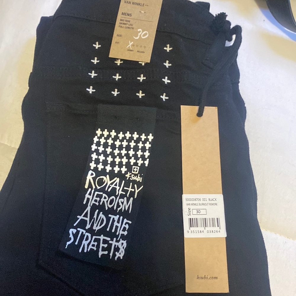 Ksubi van winkle burnout rework jeans black size 30